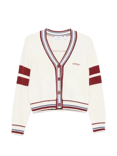 Decupat cardigan Off-white cu dungi alb