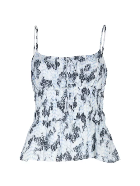 Top Ulla Johnson cu imagine cu imprimeu abstract alb