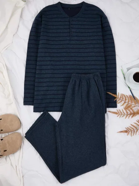 Trendyol Pijama lungă bleumarin / safir