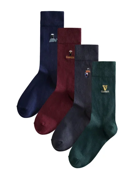 Next Șosete Guinness albastru închis / închis / verde pin / roșu vin gri