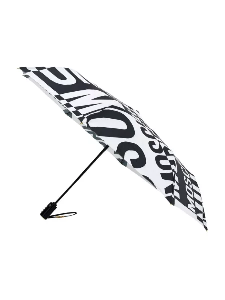 Parasol Moschino z logo czarny