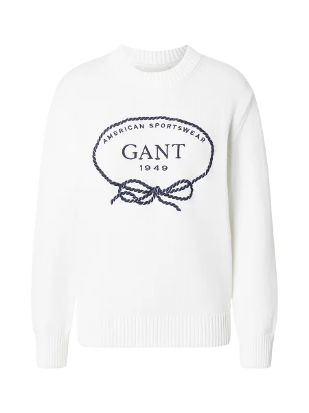 GANT Pulover bleumarin alb