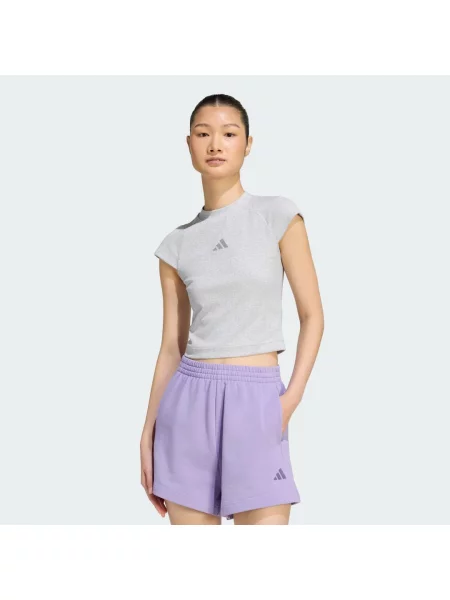 PRĄŻKOWANA KOSZULKA Z MAŁYM LOGO ADIDAS KIT szara