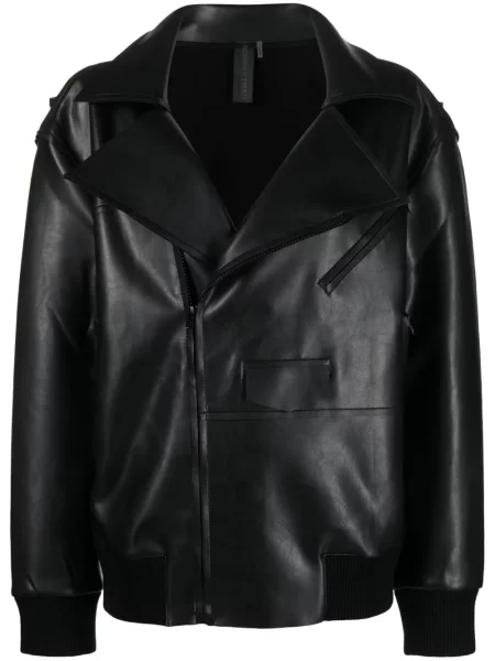 Kurtka skórzana Norma Kamali biker czarna