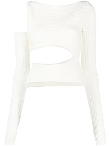 Top Andreadamo asymetryczny biały