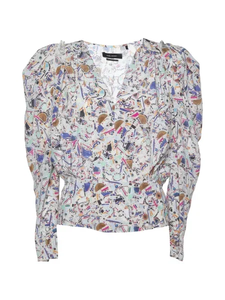 Lung bluză Isabel Marant cu imagine alb