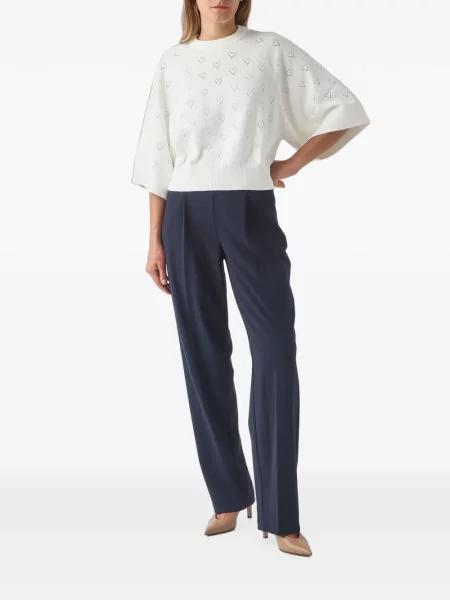 Pulover Twinset cu motiv cu inimi alb