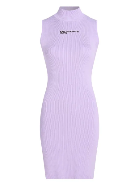 Rochie din denim Karl Lagerfeld Jeans tricotate de costum violet
