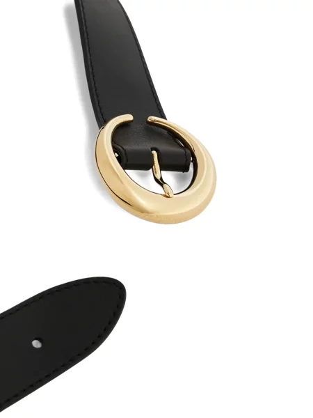 Curea Rabanne din piele cu cataramă negru