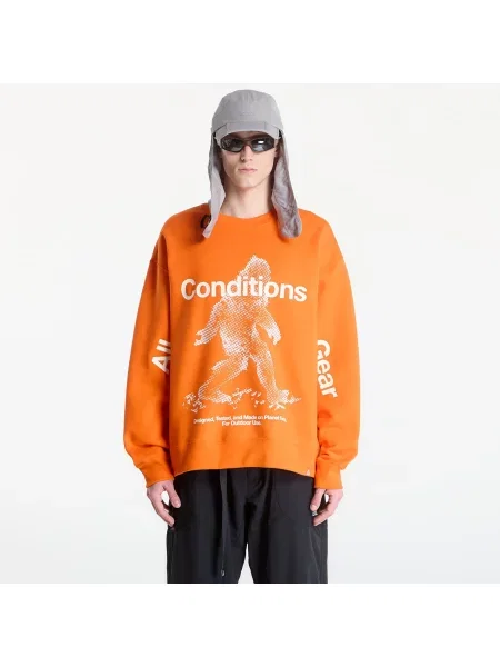 Pulover Nike din fleece cu decolteu rotund portocaliu