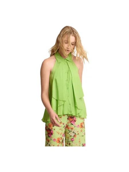 Top Kocca z falbankami zielony