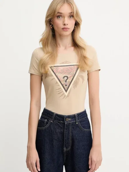 Тениска Guess бежово