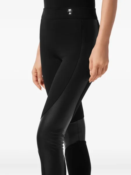 Leggings Philipp Plein din piele negru
