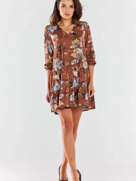 Sukienka mini Awama brązowa