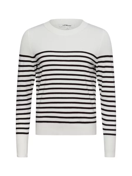 Sweter z dzianiny o kroju regular fit z mieszanki S.oliver biały