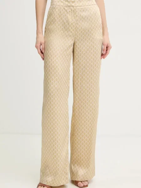 Hlače Marciano by Guess ELIDA ravna visoki struk bež