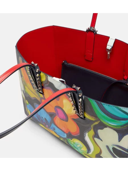 Geanta de piele Christian Louboutin din piele cu model floral