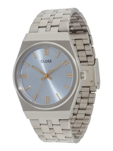 CLUSE Analogové hodinky Retro světlemodrá / zlatá stříbrná černá