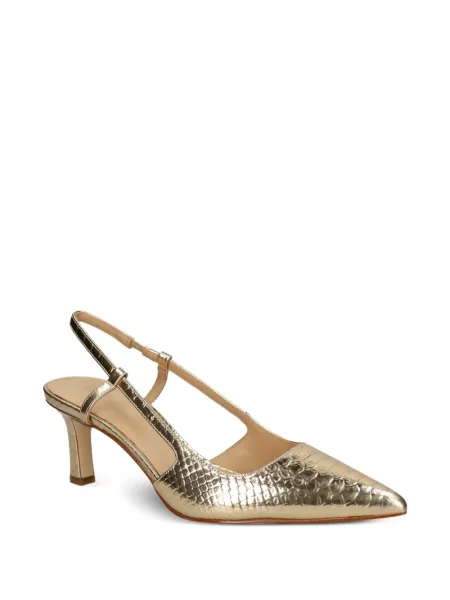 Кожени полуотворени обувки Michael Michael Kors на платформе златисто