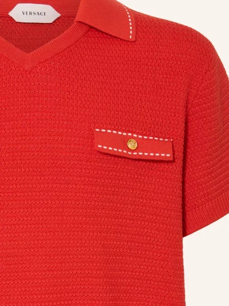 Versace Dzianinowa Koszulka Polo rot czerwona