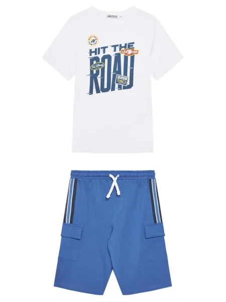 Original Marines Set tricou și pantaloni scurți alb