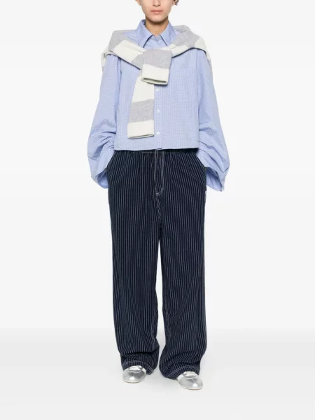 Geacă parka Adidas cu dungi cu glugă cu șireturi albastru