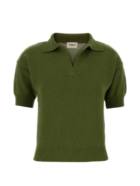 Majica Weekend Max Mara s V-izrezom zelena