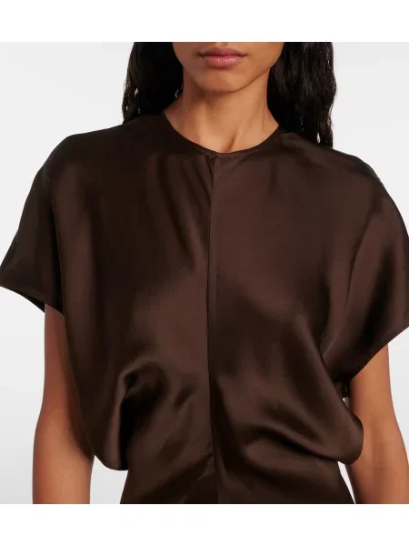 Rochie maxi Toteme drapată de costum maro