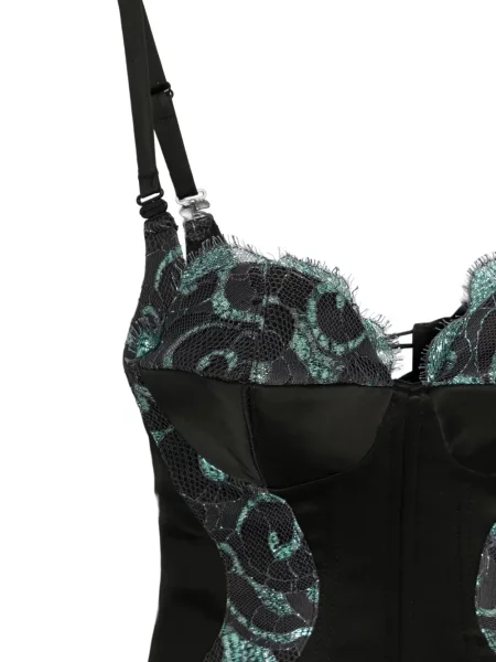 Top Mitiliane Couture din dantelă negru