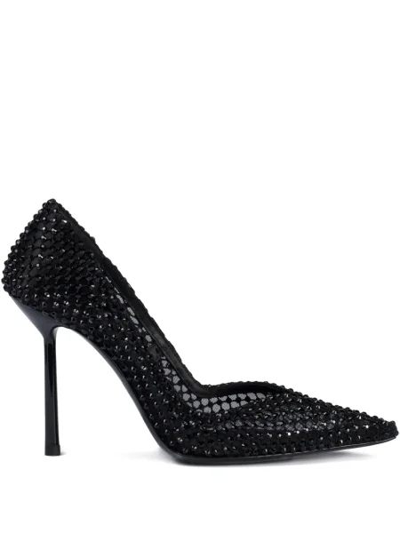Pantofi cu toc Le Silla plasă de cristal negru