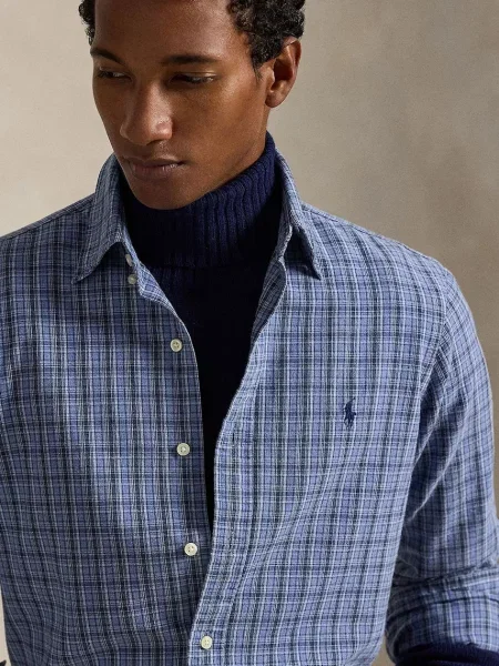 Košile Polo Ralph Lauren tmavomodrá regular s límečkem button-down