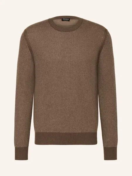 Zegna Kašmírový Svetr světle hnědá