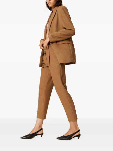 Pantaloni Twinset de lână maro