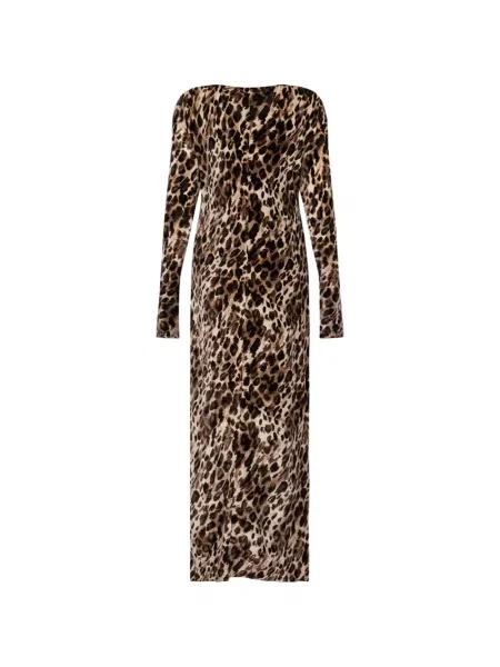 Lung rochie maxi Marina Rinaldi cu imagine cu model leopard maro