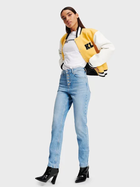 Прямі джинси Karl Lagerfeld Jeans бавовна/еластан блакитний