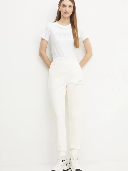 Спортивні штани Armani Exchange з принтом бежевий