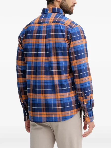 Košulja Gant karirana keper plava