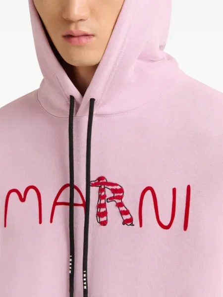 Суичър с качулка Marni розово