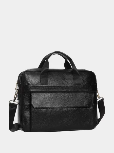 Кожаная сумка для ноутбука Royalbag черная