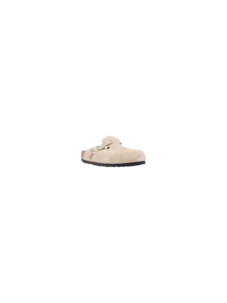 Klapki Birkenstock skórzane brązowe