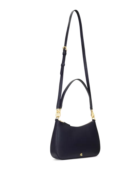 Usnjena torbica Lauren Ralph Lauren zelena modra