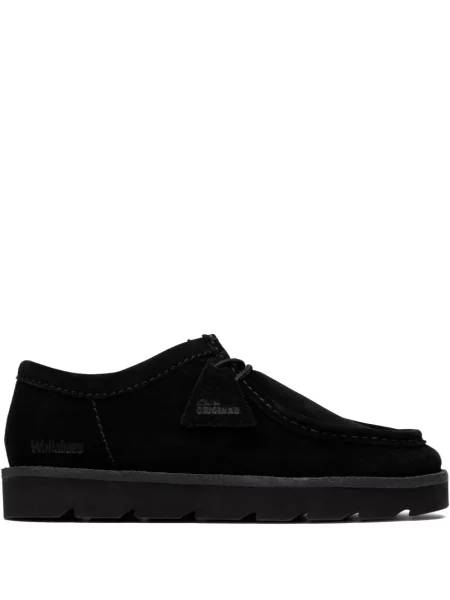 Botine Clarks Originals cu șireturi din piele de căprioară negru