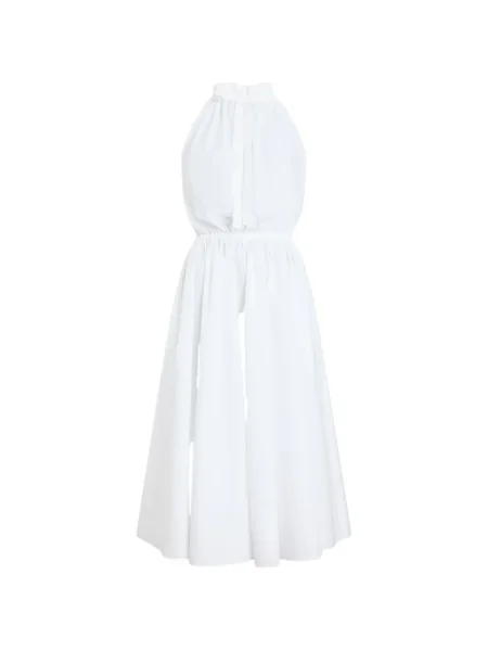 Rochie maxi Patou cu gât halter de costum alb