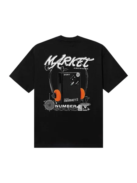 MARKET Tricou roșu / negru alb