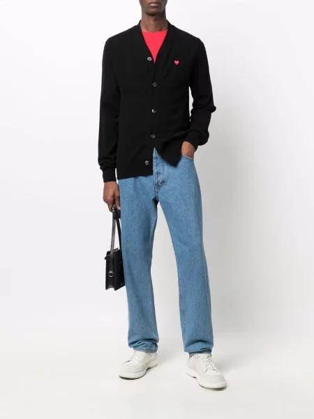 Vilnonis kardiganas Comme Des Garçons Play juoda