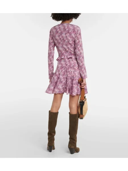 Rochie Isabel Marant de mătase cu imagine violet
