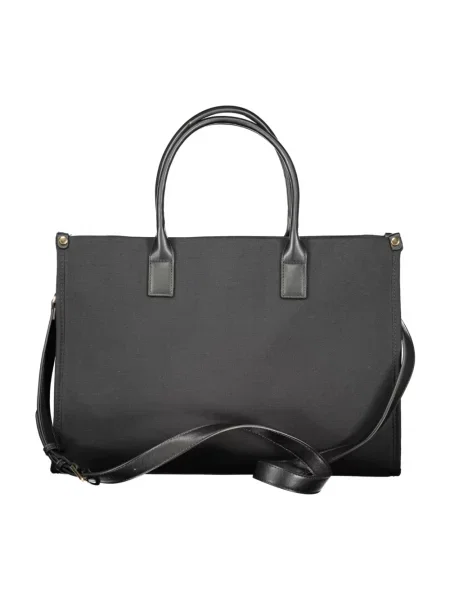 Lniana shopperka Valentino Bags czarna