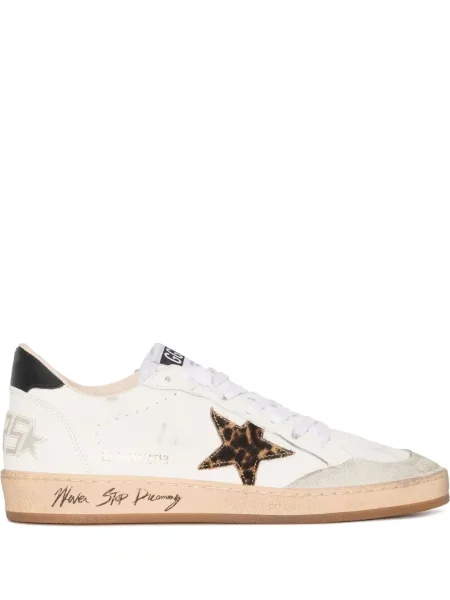 Sneakerși Golden Goose cu șireturi din dantelă alb
