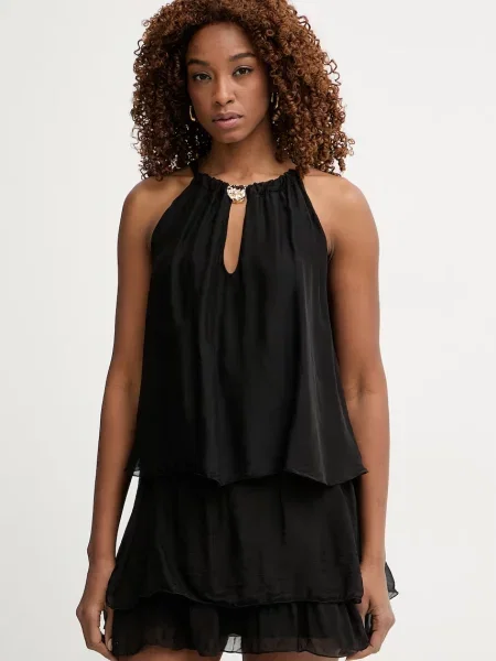 Top z jedwabiu Haveone czarny