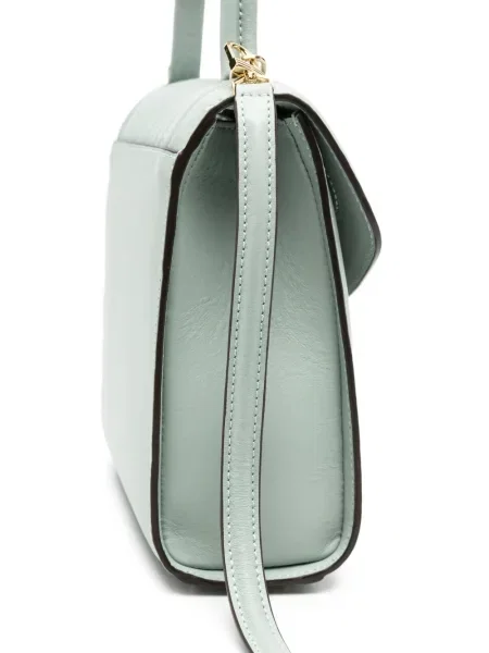 Matlasat geantă shopper Delage din piele verde